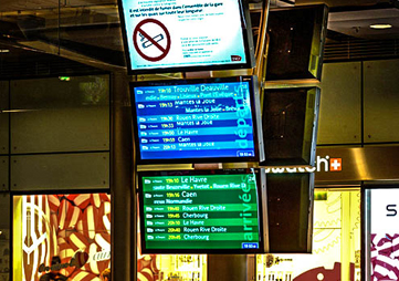 afficheurs indoor d'informations voyageurs gare